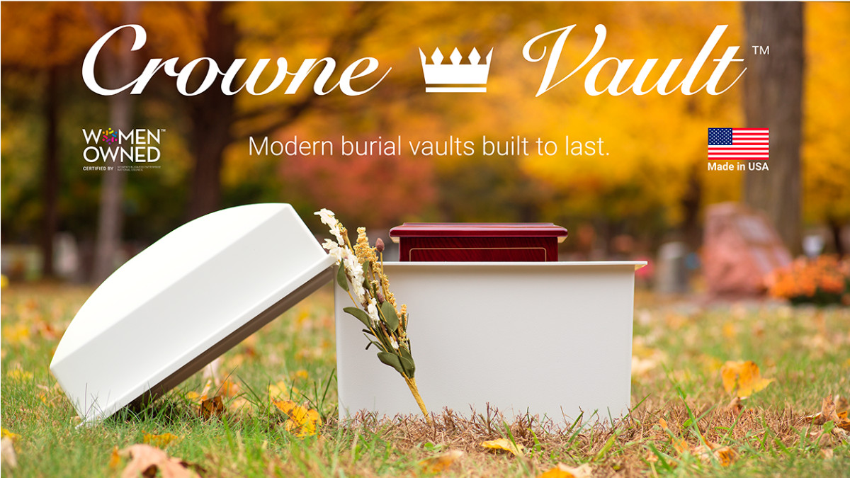 Crowne Vault Extra-Large Granite Color Polymer Funeral Cremation Urn Vault For 2