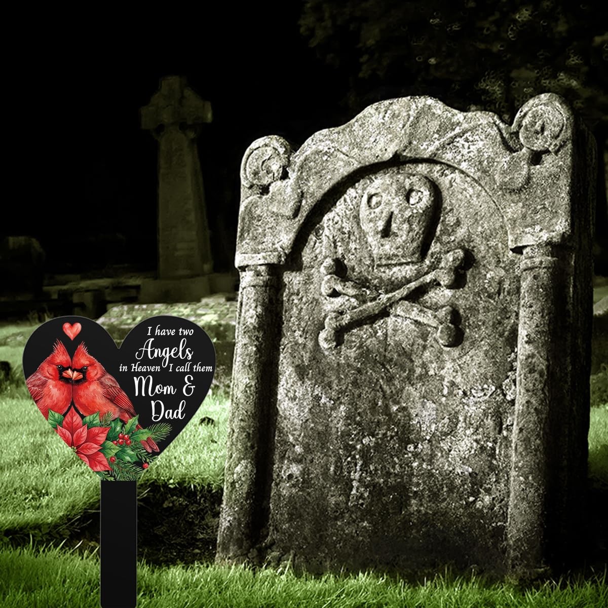 Cardinal Grave Markers for Cemetery Memorials, Sympathy Gifts for Parents