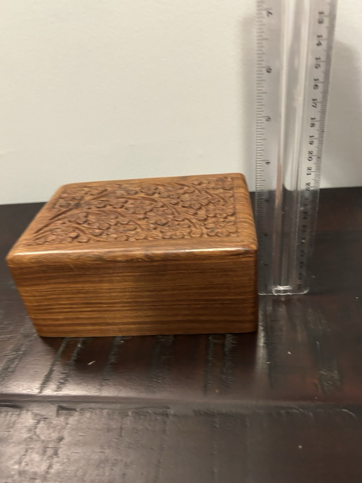 New Tree Of Life Floral Hand Carved Pet Urn Cremation Box 5”x3” Brand Now